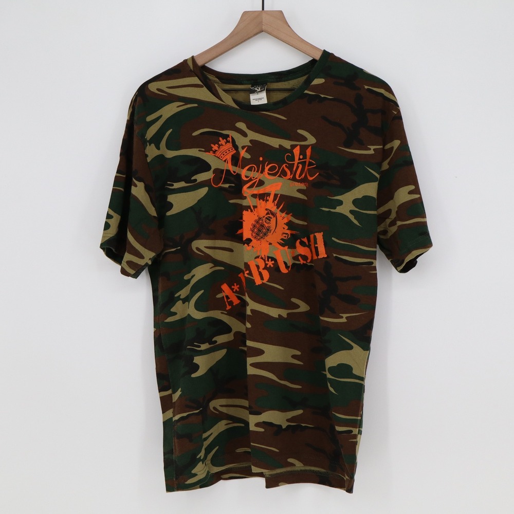 Code V T Shirt Mens L Ambush Majestik Grenade Camo Graphic Green Excellent